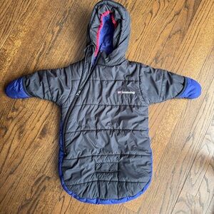 London Fog Black and Blue Baby infant quilted Bunting one piece snow Suit